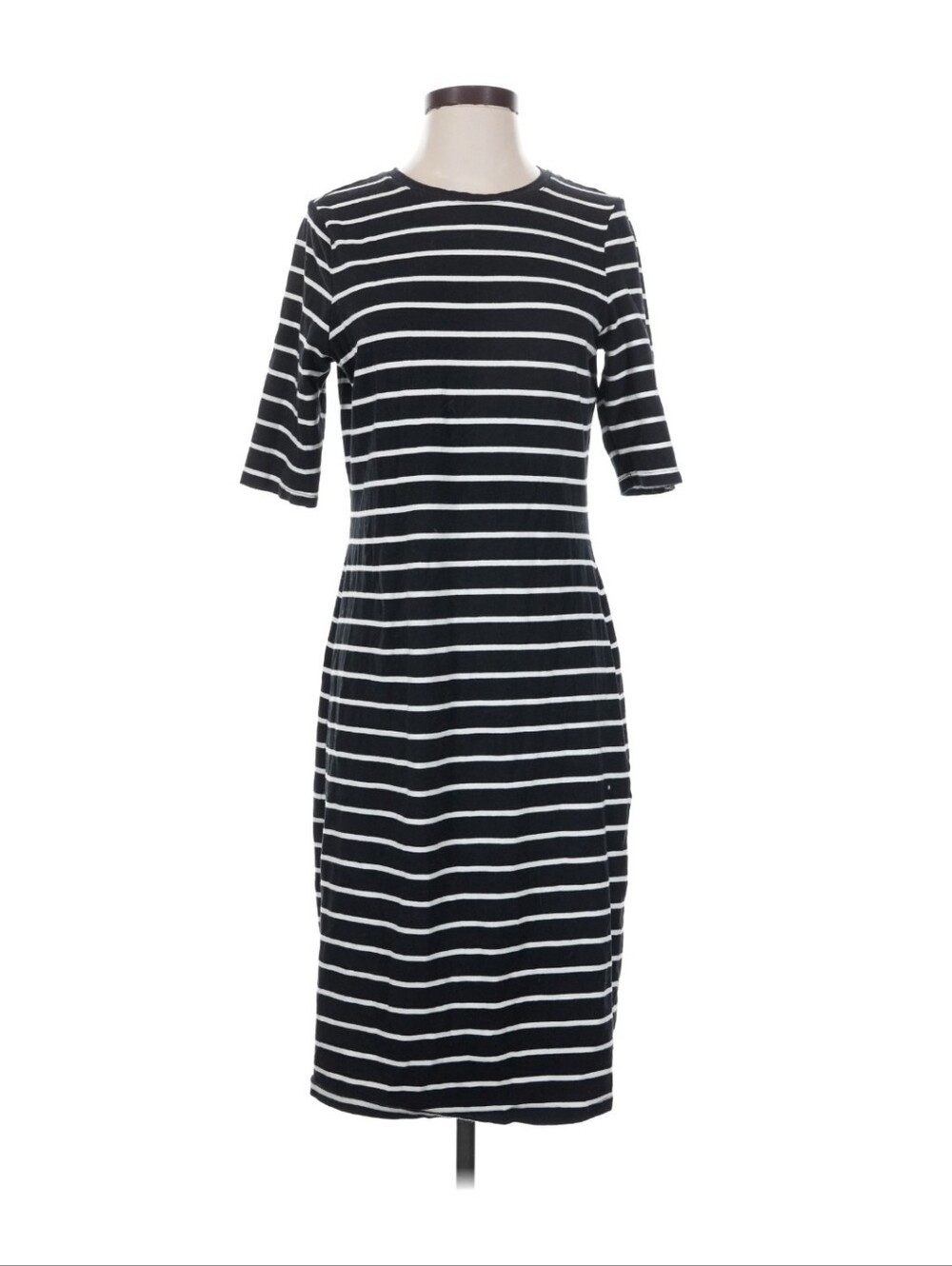 NWT 'a new day' Stripe Short Sleeve Midi Stretch Dress, Sz XS